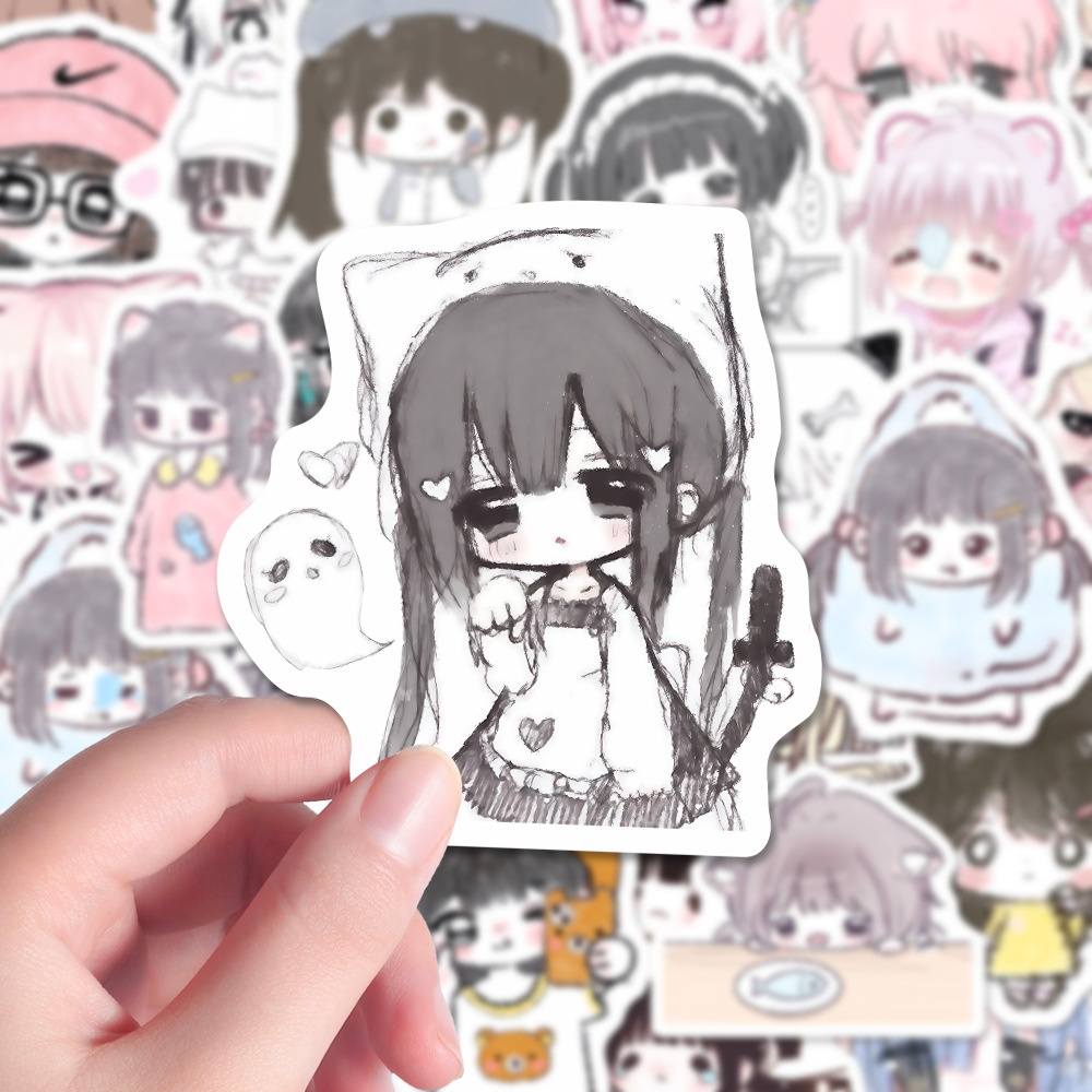 Tablet Accessories For Girls - 62PCS Stiker Grafiti Gadis Lucu ACGN