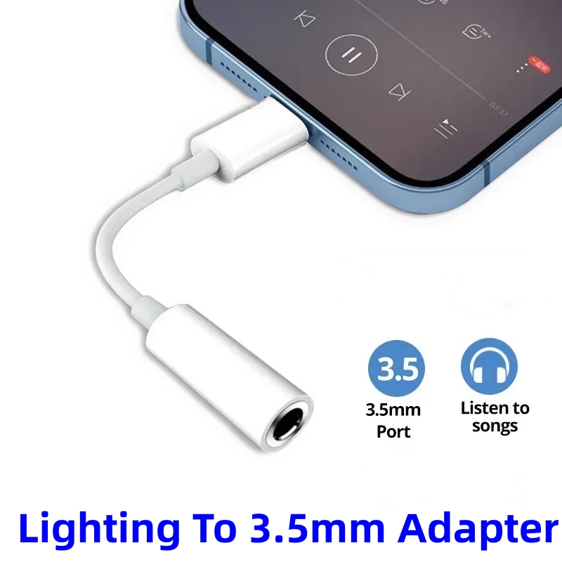 Wired Earphone Lightning - Pencahayaan untuk 3.5mm adaptor Headphone 8pin
