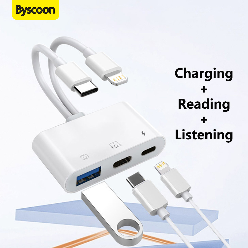 Wired Earphone Lightning - 2 in 1 Lightning Tipe C