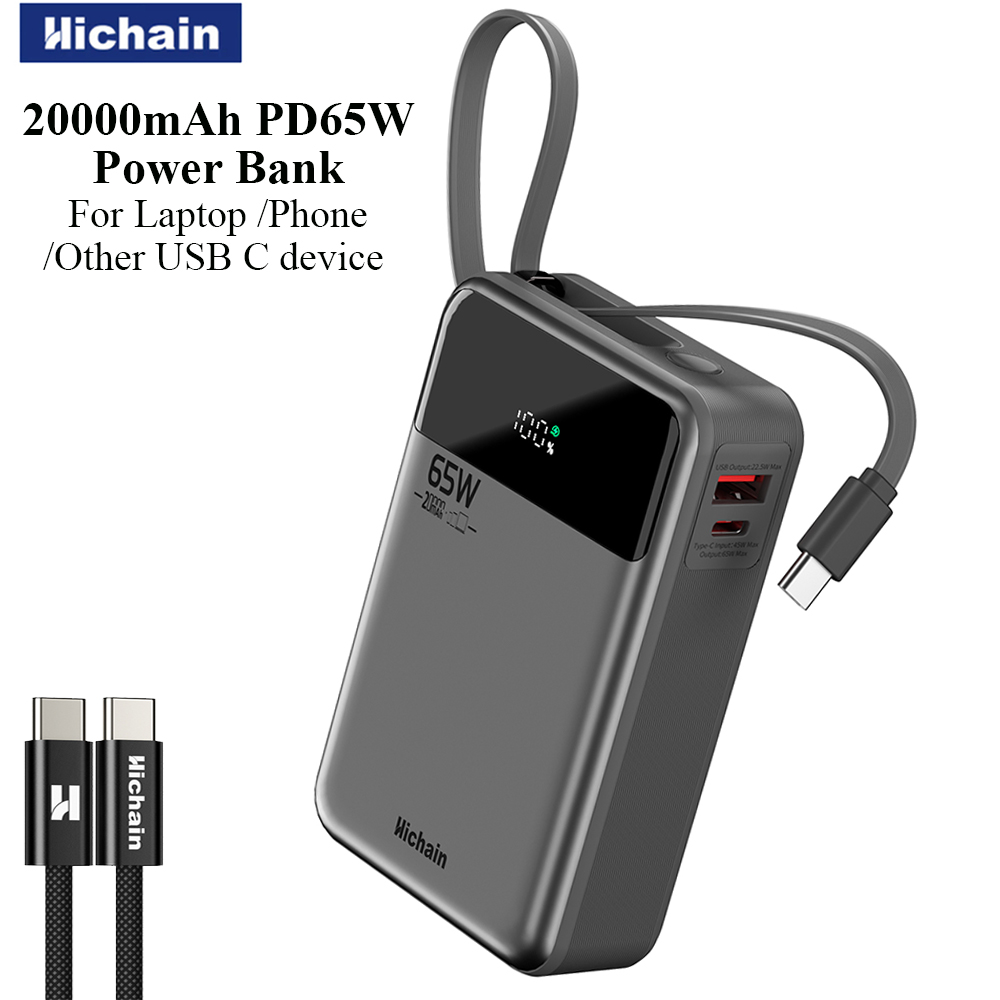 Hichain PD65W Power Bank 20000 - Wired Earphone Lightning ulasan dan harga